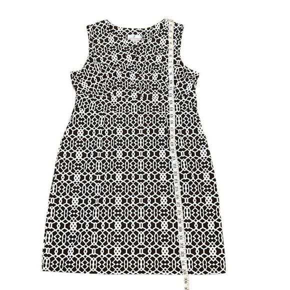 J. McLaughlin Brown and White Patterned Sleeveless Sheath Dress, Size L - Picture 8 of 9